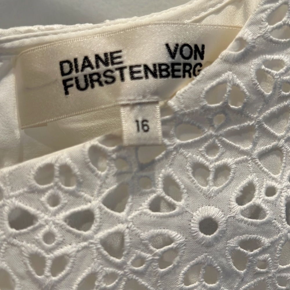 👗 DVF! Designer Diane Von Furstenberg sz 16 eyelet peplum dress - Picture 5 of 5